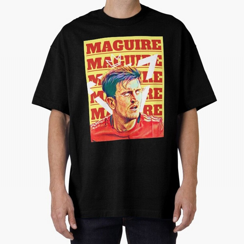 HARRY MAGUIRE, THE CAPTAIN Oversized T-Shirt Honor Football Greatness during FIFA World Cup 2026 Group Stage for Fans of Mbappe and England, Bringing Retro Football Energy, Iconic Rivalries, Trophy Chase Drama and Stadium Atmosphere; Made for