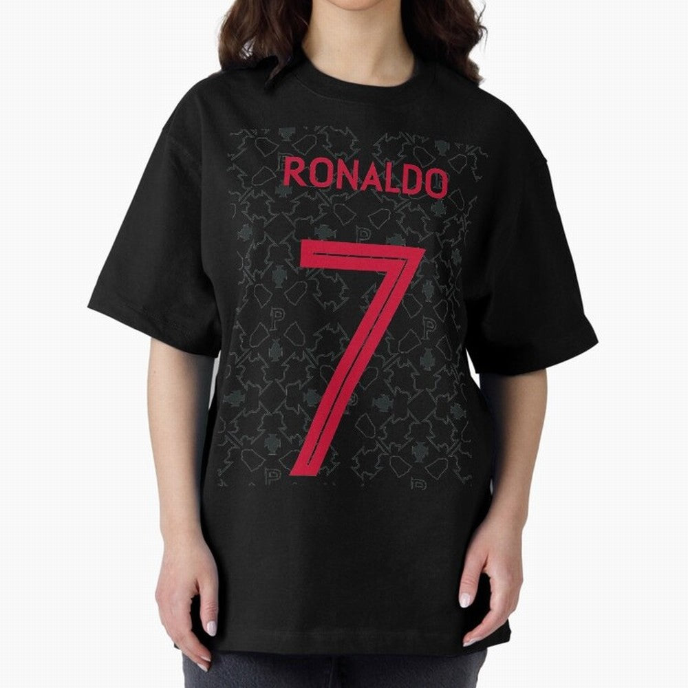 Christiano Ronaldo Portugal Away Jersey 2020 Oversized T-Shirt Follow Every Goal of the FIFA World Cup 2026 USA Canada Mexico Journey through Cristiano Ronaldo, Haaland and CR7 Highlights, England and Germany Pride, Sports Nostalgia, International