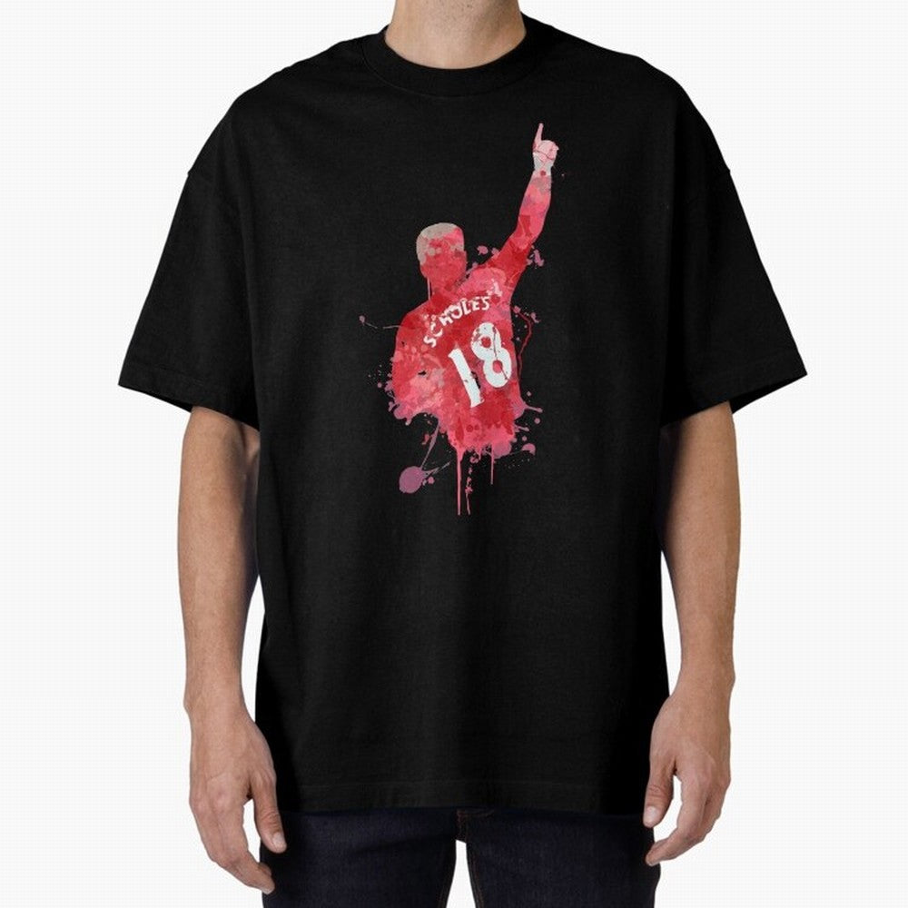 Paul Scholes Manchester United Legend Art Oversized T-Shirt Join Supporters Worldwide for FIFA World Cup 2026 Driven by CR7 and Messi, Argentina, France and Brazil Energy, Classic Soccer Heritage, Championship Pressure, Fan Loyalty and