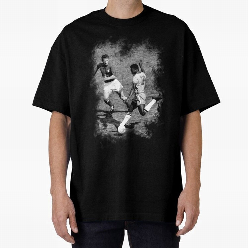 Pele Oversized T-Shirt Celebrate Classic Football Spirit in FIFA World Cup 2026 Group Stage for Fans of Messi, CR7 and Mbappe and Spain, Bringing Fan Favorite Moments, National Team Passion, Big Match Drama and Soccer History; Ideal for Fans Who