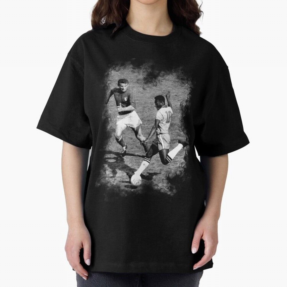 Pele Oversized T-Shirt Celebrate Classic Football Spirit in FIFA World Cup 2026 Group Stage for Fans of Messi, CR7 and Mbappe and Spain, Bringing Fan Favorite Moments, National Team Passion, Big Match Drama and Soccer History; Ideal for Fans Who