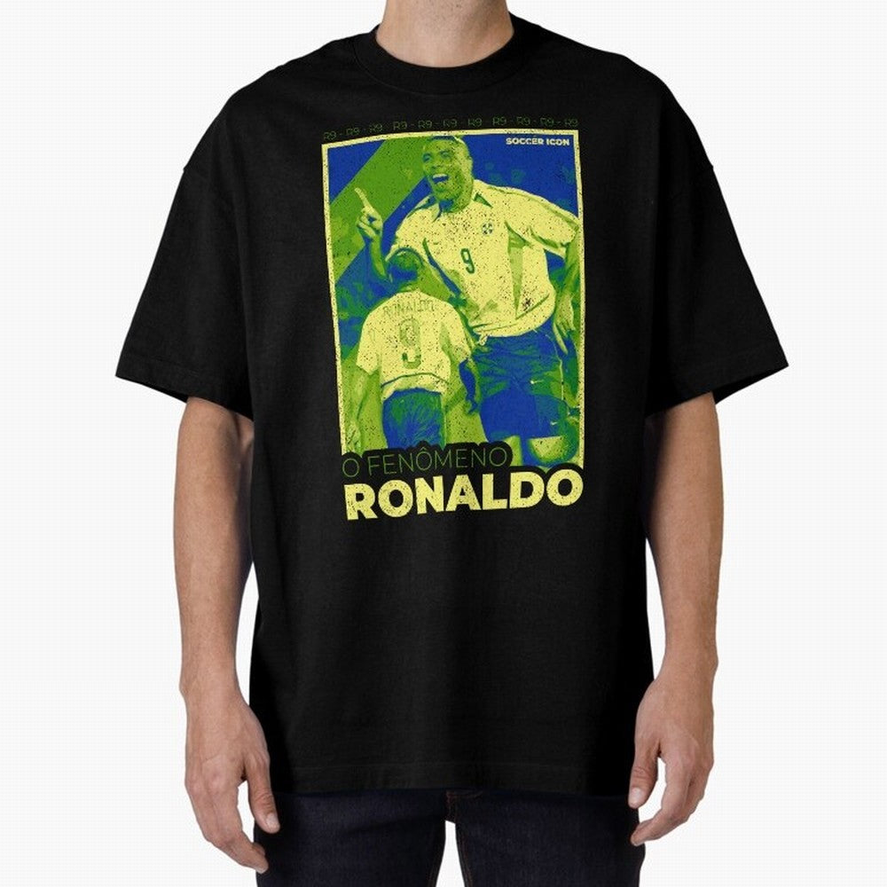 Ronaldo - Street Art - Soccer Icons Oversized T-Shirt Cheer for FIFA World Cup 2026 Made for Haaland, Brazil Energy, Match Day Excitement, Supporter Culture, Golden Goals and Global Football Passion; Made for Die Hard Supporters, Soccer Lovers,