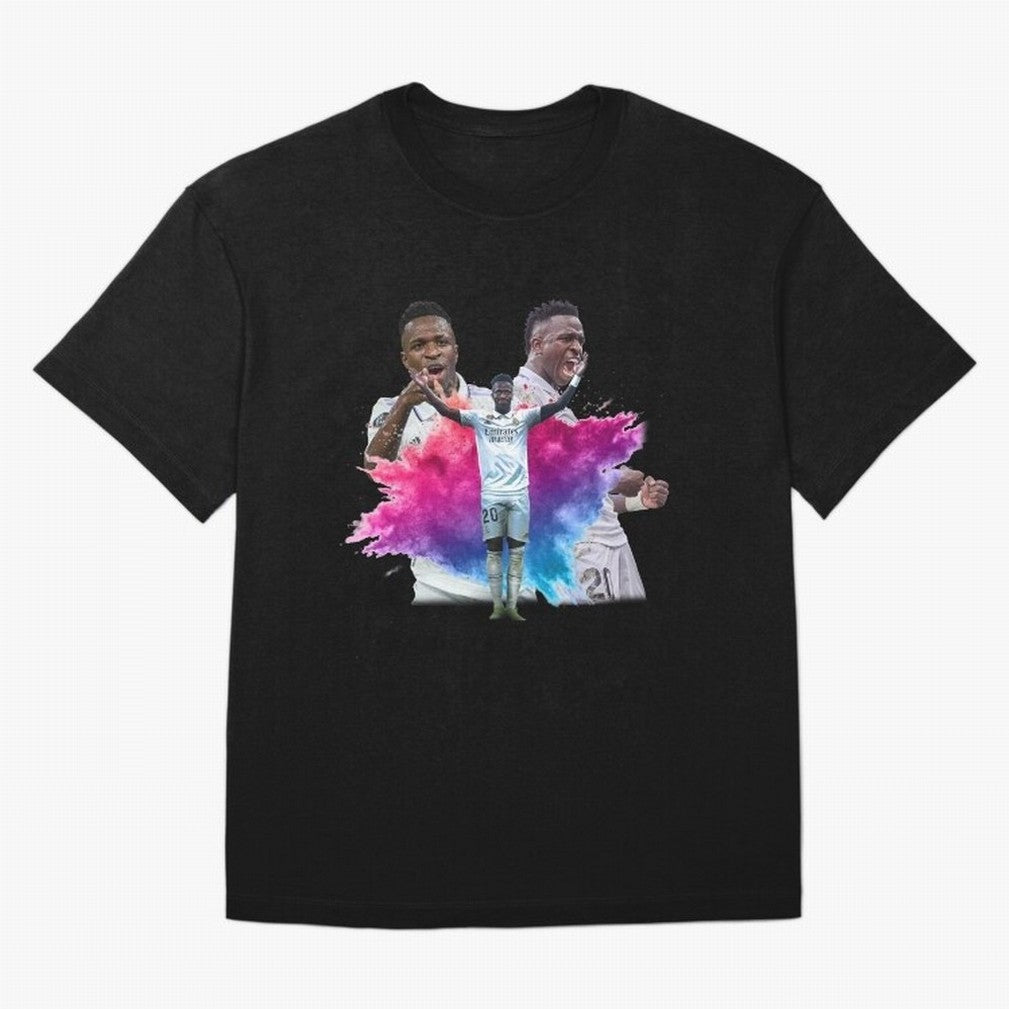 Fanart Vinicius Junior Merch Oversized T-Shirt Carry the Colors and Pride of Match Day Hype around FIFA World Cup 2026, Messi, CR7 and Mbappe, France, Stadium Memories, Football Loyalty, International Chants and Championship Tradition; Great for
