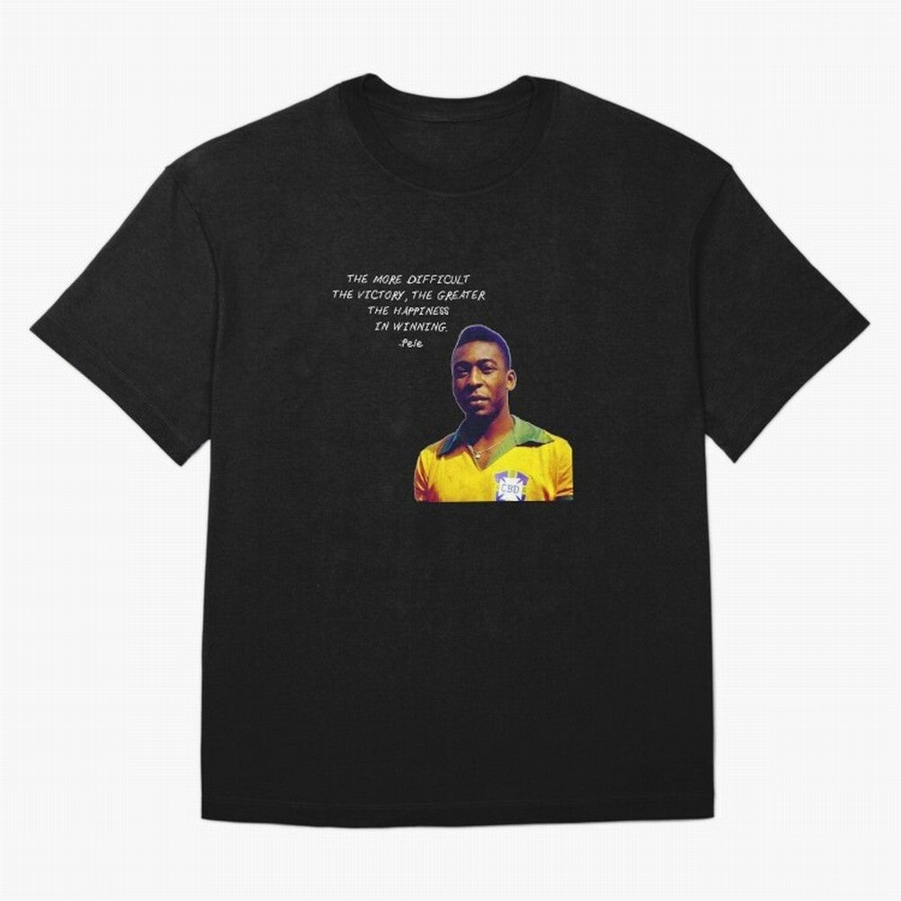 Pele Quote Oversized T-Shirt Support Your Favorite Stars during FIFA World Cup 2026 for Fans of Mbappe and Neymar and France and Portugal, Bringing Soccer Culture, Superstar Moments, National Team Dreams and Competitive Fire; Perfect for People Who