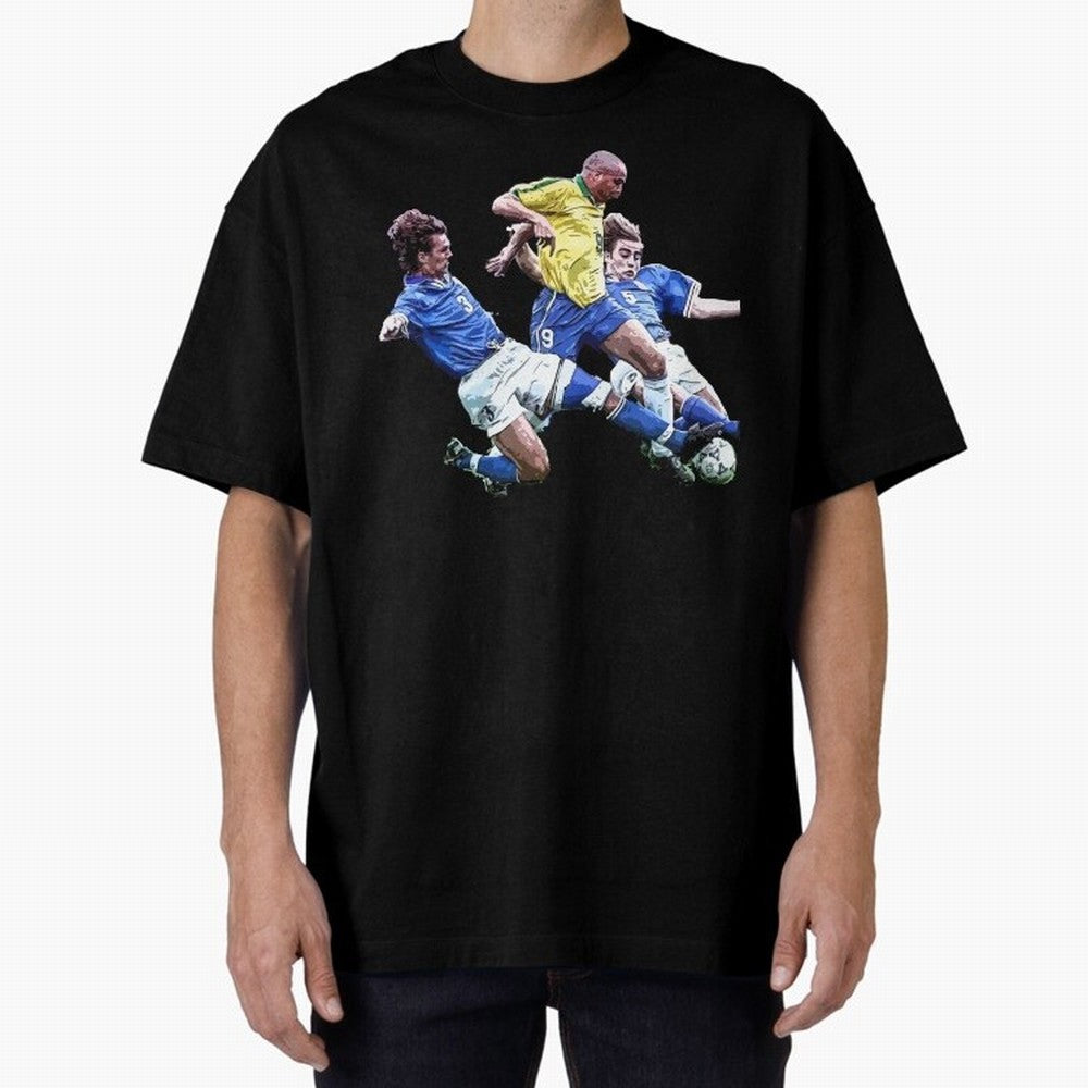 Ronaldo vs Maldini & Cannavaro Oversized T-Shirt Spotlight Global Football Passion for FIFA World Cup 2026 Group Stage, Featuring Cristiano Ronaldo, Haaland and CR7, Brazil, Tournament Hype, Historic Matchups, Family Viewing Parties and Global