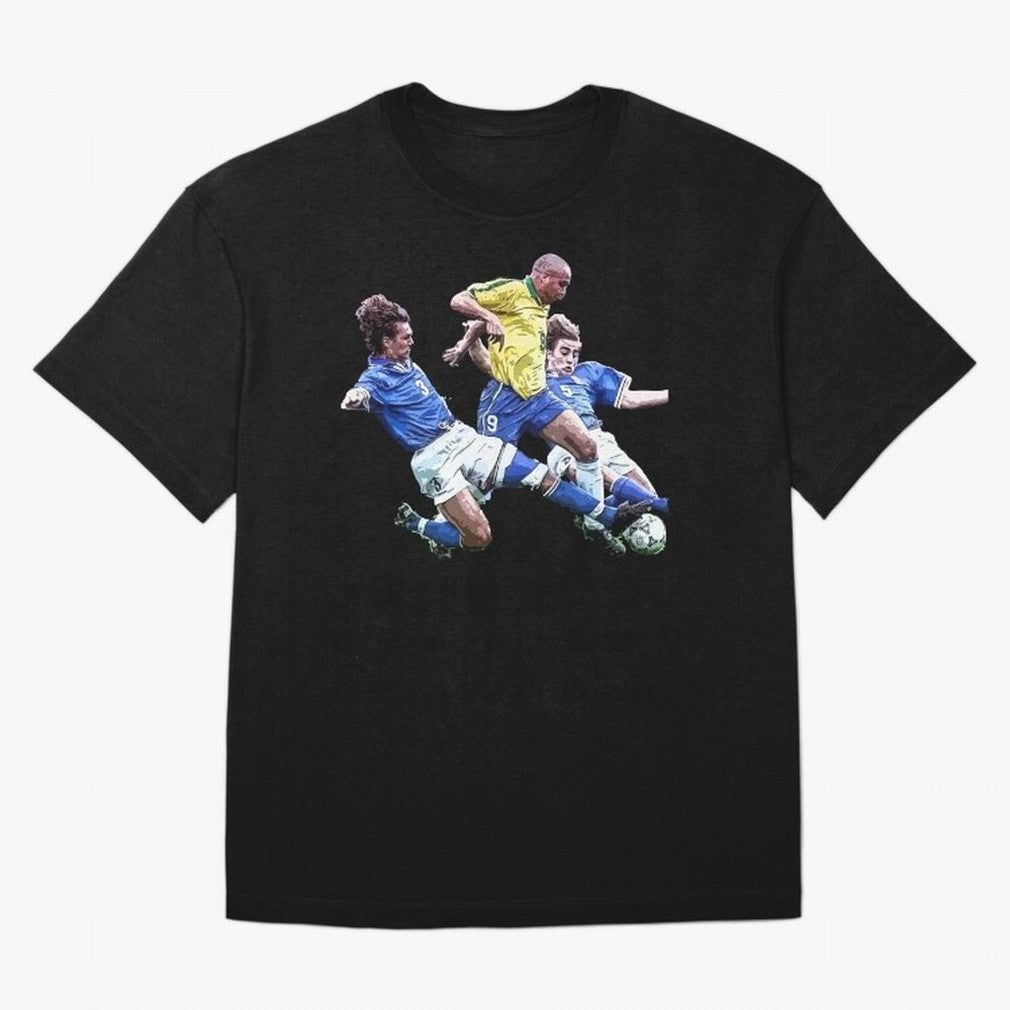 Ronaldo vs Maldini & Cannavaro Oversized T-Shirt Spotlight Global Football Passion for FIFA World Cup 2026 Group Stage, Featuring Cristiano Ronaldo, Haaland and CR7, Brazil, Tournament Hype, Historic Matchups, Family Viewing Parties and Global