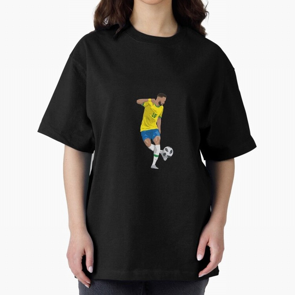 Neymar JR Minimalist Oversized T-Shirt Feel International Energy from FIFA World Cup 2026 USA Canada Mexico Spirit, Celebrating Portugal, Neymar, Haaland and Cristiano Ronaldo, Supporter Pride, Iconic Celebrations, Legendary Names and Global Match