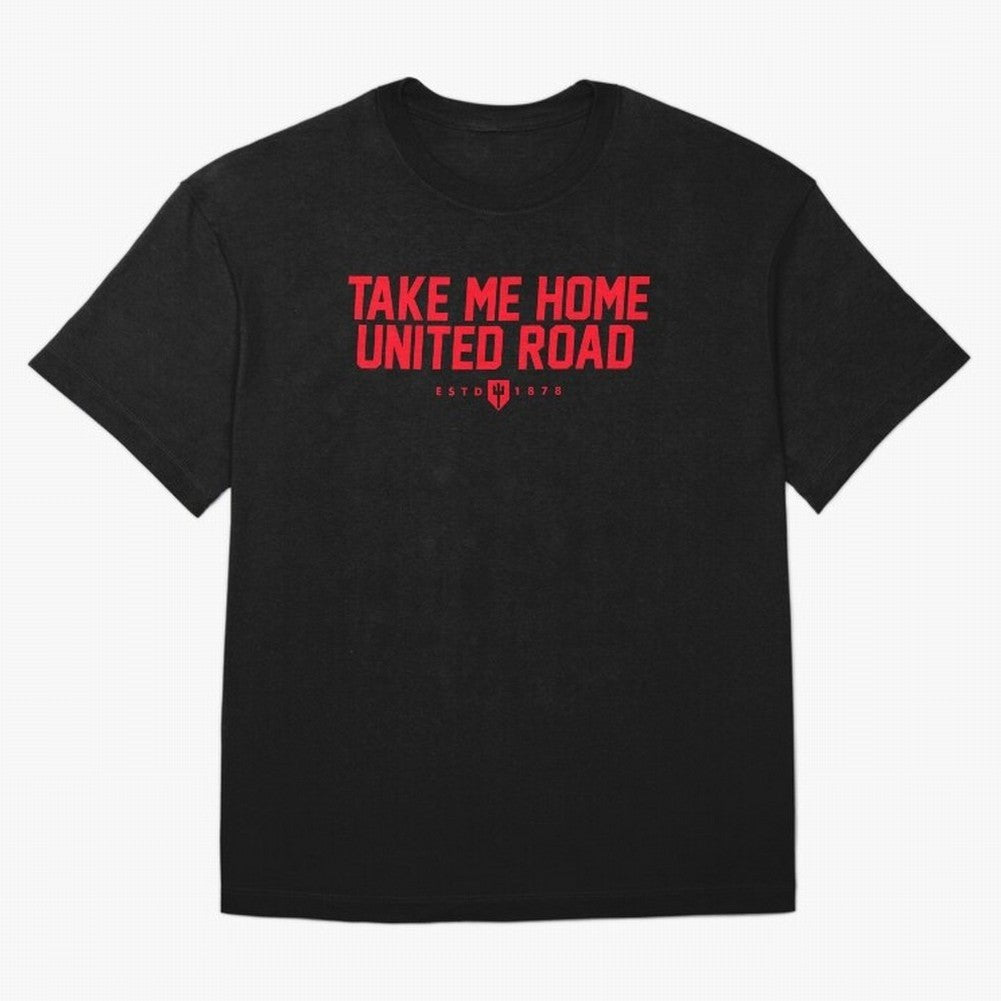 Take Me Home United Road - MUFC Chant Oversized T-Shirt Support Your Favorite Stars during Global Football Passion for FIFA World Cup 2026 Group Stage, Connected to Cristiano Ronaldo, France, Retro Football Energy, Iconic Rivalries, Trophy Chase