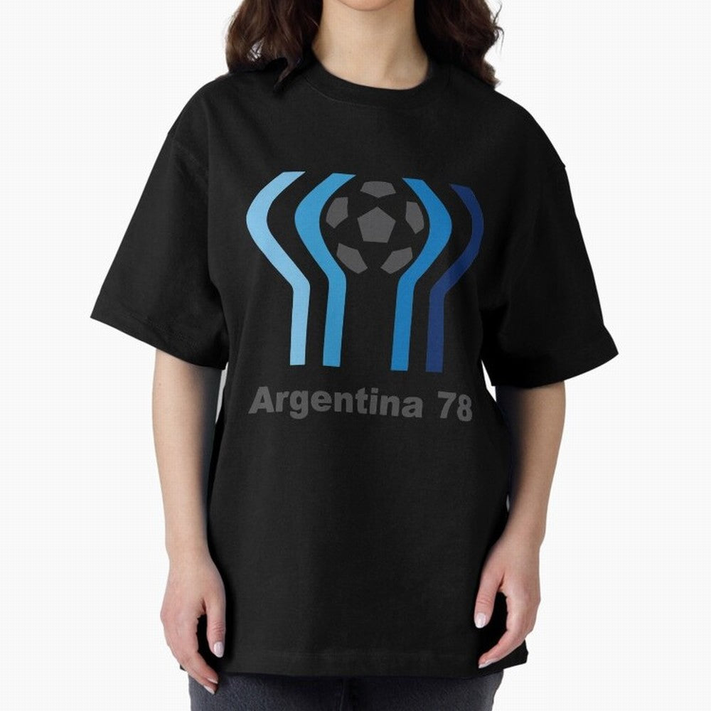Retro Word Cup Logo1 Oversized T-Shirt Follow the Road to FIFA World Cup 2026 USA Canada Mexico Capturing Messi, Neymar and Mbappe, Spain Energy, Championship Spirit, Famous Goals, Roaring Crowds and International Football Unity; Created for Match