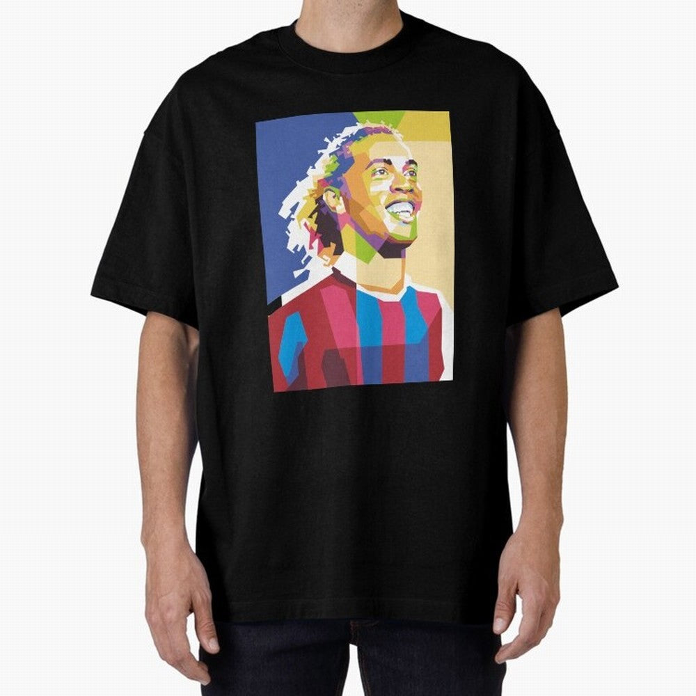 Ronaldinho in Pop Art Portrait Style Oversized T-Shirt Live for the Drama of the FIFA World Cup 2026 Journey through Messi, CR7 and Mbappe Highlights, Netherlands Pride, Tournament Hype, Historic Matchups, Family Viewing Parties and Global Sports