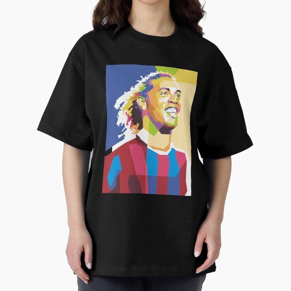 Ronaldinho in Pop Art Portrait Style Oversized T-Shirt Live for the Drama of the FIFA World Cup 2026 Journey through Messi, CR7 and Mbappe Highlights, Netherlands Pride, Tournament Hype, Historic Matchups, Family Viewing Parties and Global Sports
