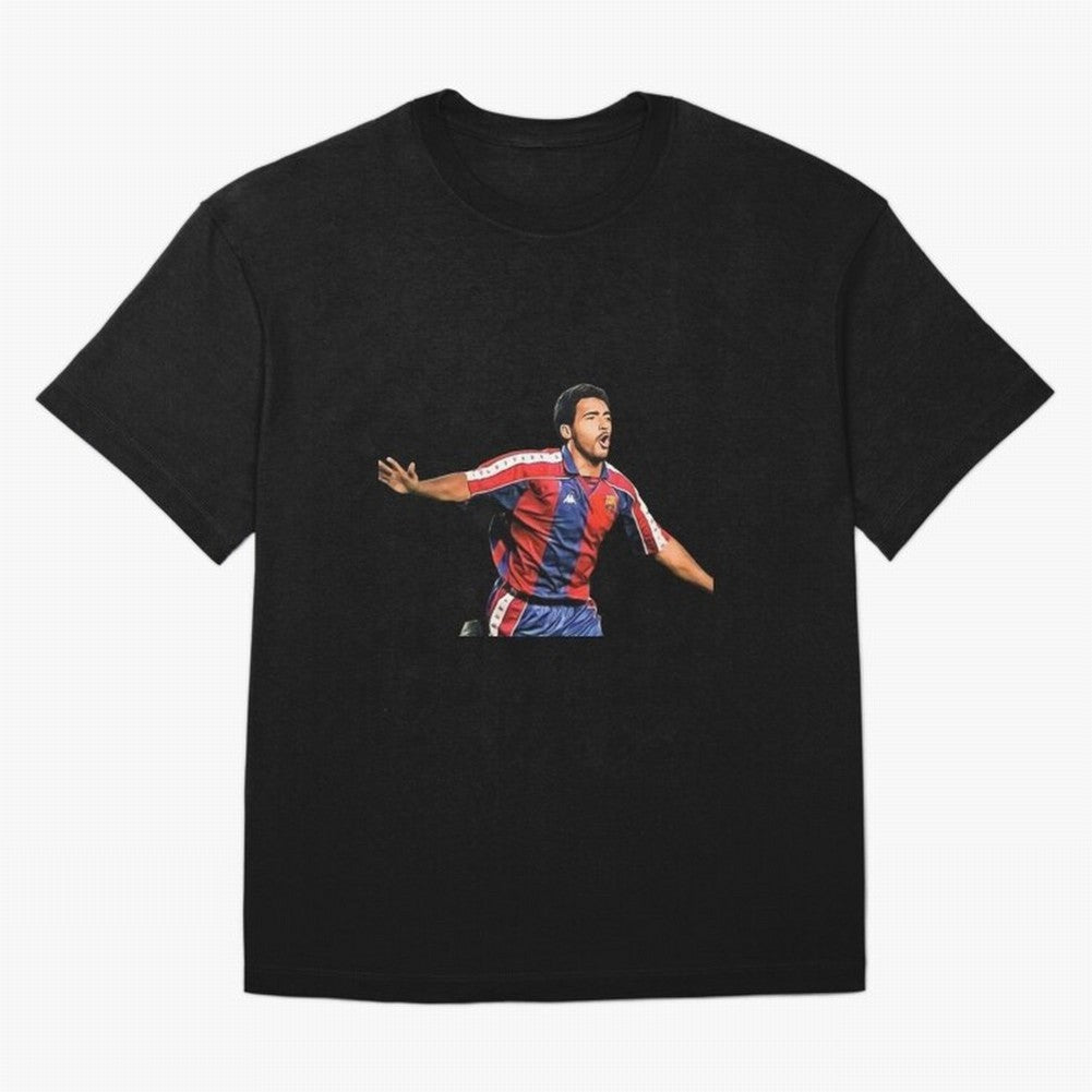 Legends of The Beautiful Game Cartoon Collection Legends Romario Cartoon Artwork162 Oversized T-Shirt Support the Legends of FIFA World Cup 2026 USA Canada Mexico for Fans of Mbappe and Neymar and Spain, Bringing Football History, Final Match
