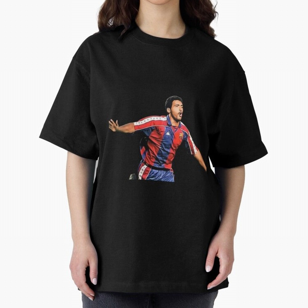 Legends of The Beautiful Game Cartoon Collection Legends Romario Cartoon Artwork162 Oversized T-Shirt Support the Legends of FIFA World Cup 2026 USA Canada Mexico for Fans of Mbappe and Neymar and Spain, Bringing Football History, Final Match