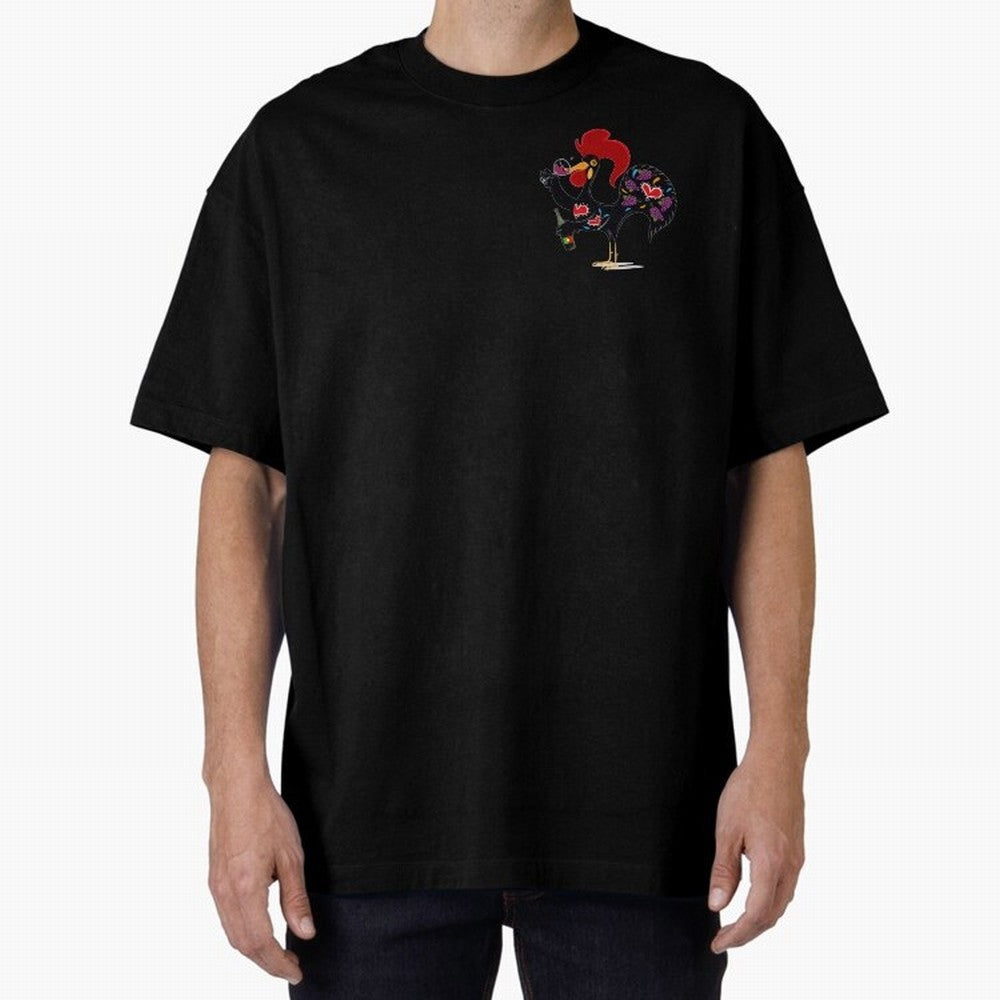 Portuguese Rooster Drinking Wine Oversized T-Shirt Make Every Kick Count in FIFA World Cup 2026 Group Stage Celebrating Mbappe, France and Portugal Energy, Football Passion, Legendary Performances, Festival Vibes and Supporter Community; Perfect