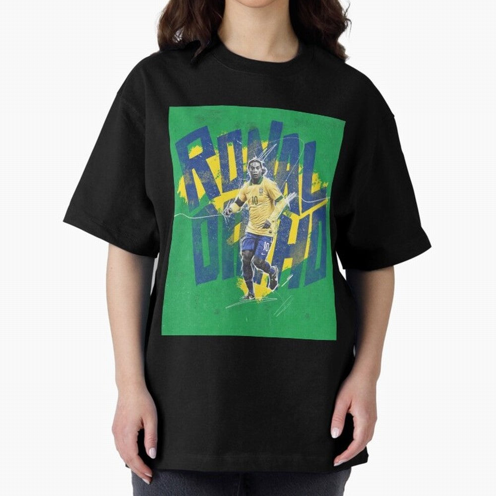Wallpaper Ronaldinho Art Oversized T-Shirt Support the Legends of the FIFA World Cup 2026 USA Canada Mexico Journey through Haaland Highlights, France and Portugal Pride, Game Day Rituals, Football Legends, Country Pride and the Road to the Final;