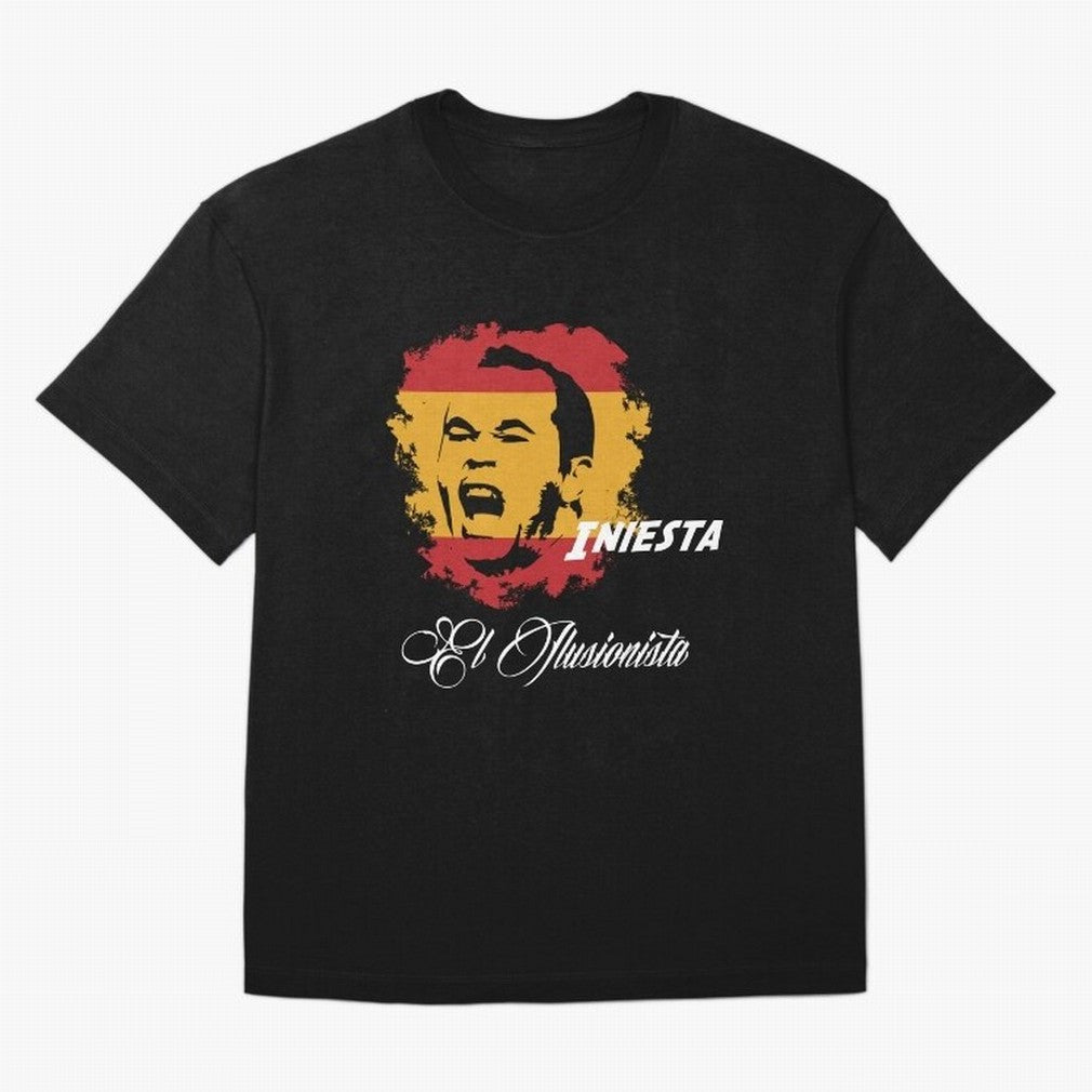 Spain Andres Iniesta Football World Cup 2014 Oversized T-Shirt Share the Excitement of FIFA World Cup 2026 Group Stage for Fans of Haaland and England, Bringing Championship Spirit, Famous Goals, Roaring Crowds and International Football Unity;