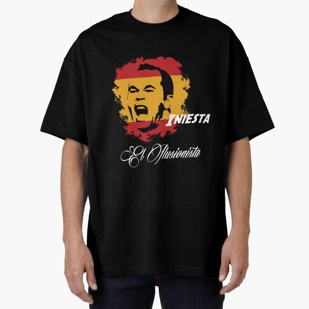 Spain Andres Iniesta Football World Cup 2014 Oversized T-Shirt Share the Excitement of FIFA World Cup 2026 Group Stage for Fans of Haaland and England, Bringing Championship Spirit, Famous Goals, Roaring Crowds and International Football Unity;