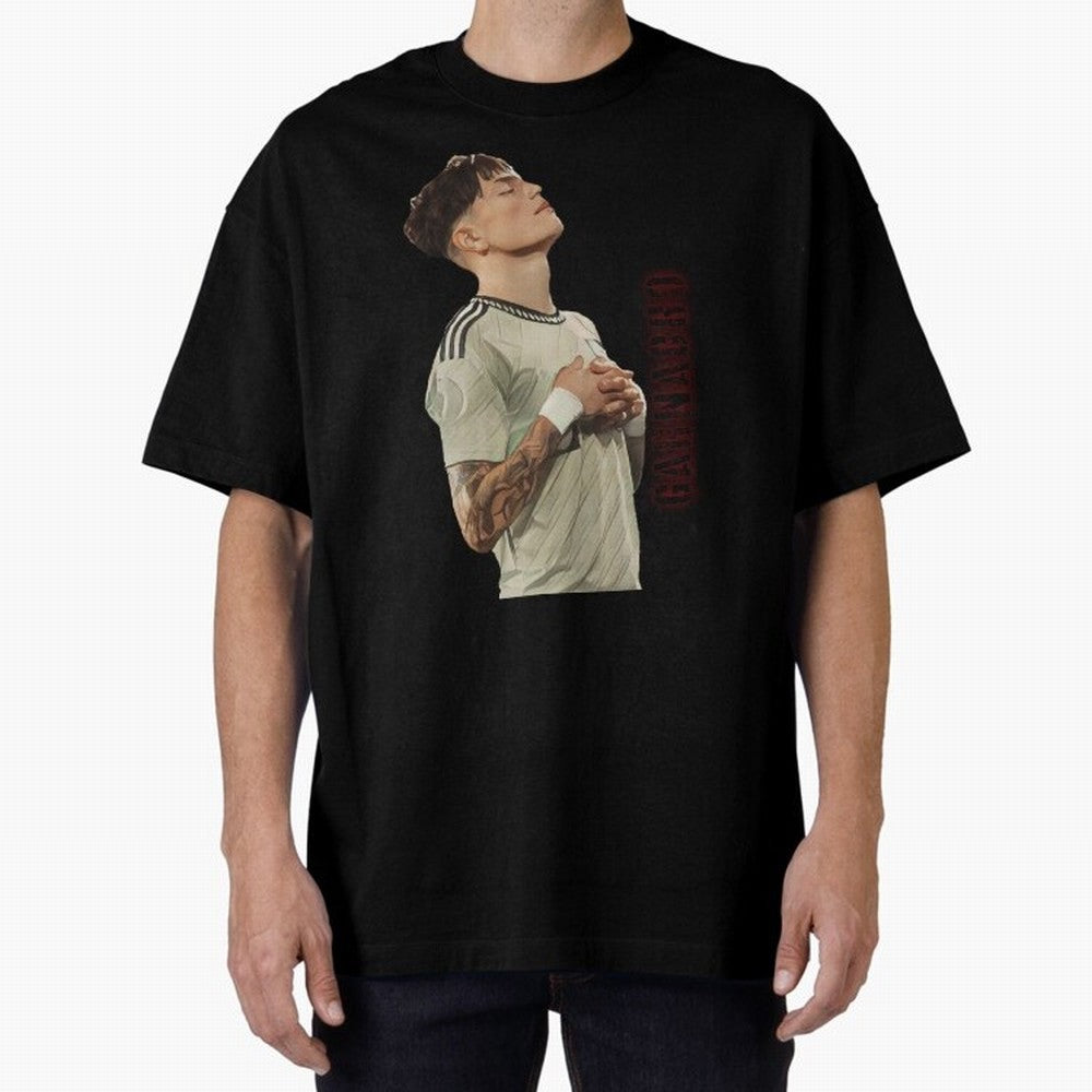 Alejandro Garnacho Oversized T-Shirt Fuel the Hype around Global Football Passion for FIFA World Cup 2026, Made for Messi and Cristiano Ronaldo, England and Germany, Fan Favorite Moments, National Team Passion, Big Match Drama and Soccer History;