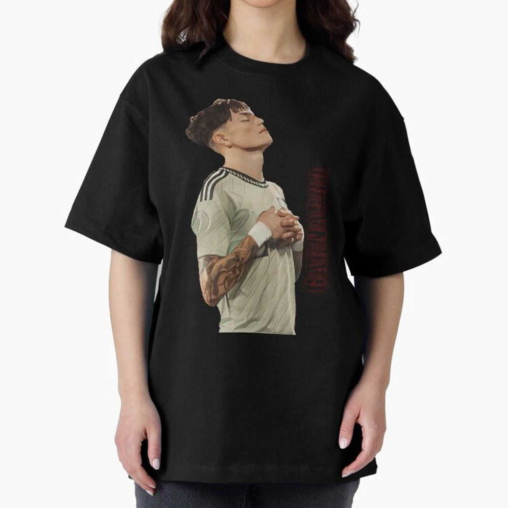 Alejandro Garnacho Oversized T-Shirt Fuel the Hype around Global Football Passion for FIFA World Cup 2026, Made for Messi and Cristiano Ronaldo, England and Germany, Fan Favorite Moments, National Team Passion, Big Match Drama and Soccer History;