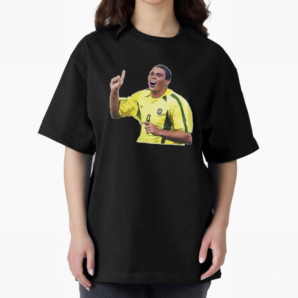 Ronaldo R9 - Brazil Oversized T-Shirt Fuel Your Fan Pride for FIFA World Cup 2026 Group Stage Highlighting Messi, Brazil Energy, Match Day Excitement, Supporter Culture, Golden Goals and Global Football Passion; Created for Match Day Parties,