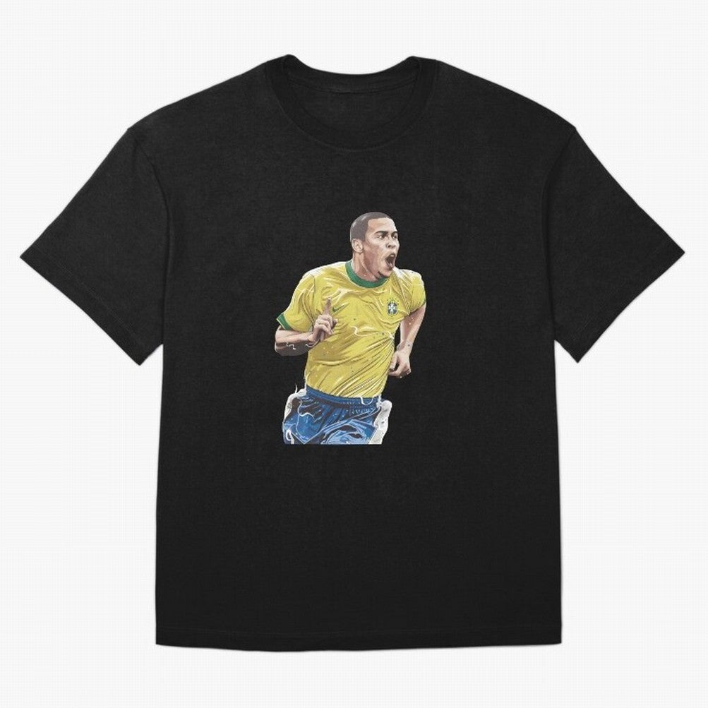 R9, El Grande Ronaldo Nazario Oversized T-Shirt Join the FIFA World Cup 2026 Group Stage Journey through Haaland and Mbappe Highlights, Brazil Pride, Retro Football Energy, Iconic Rivalries, Trophy Chase Drama and Stadium Atmosphere; Made for