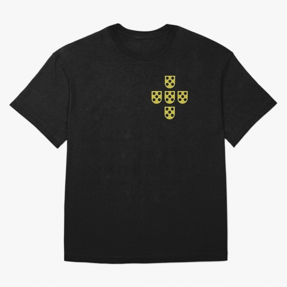 Golden Quinas Portugal Oversized T-Shirt Celebrate Fan Culture around Global Football Passion for FIFA World Cup 2026, Made for Haaland and Mbappe, Netherlands, Supporter Pride, Iconic Celebrations, Legendary Names and Global Match Day Energy;