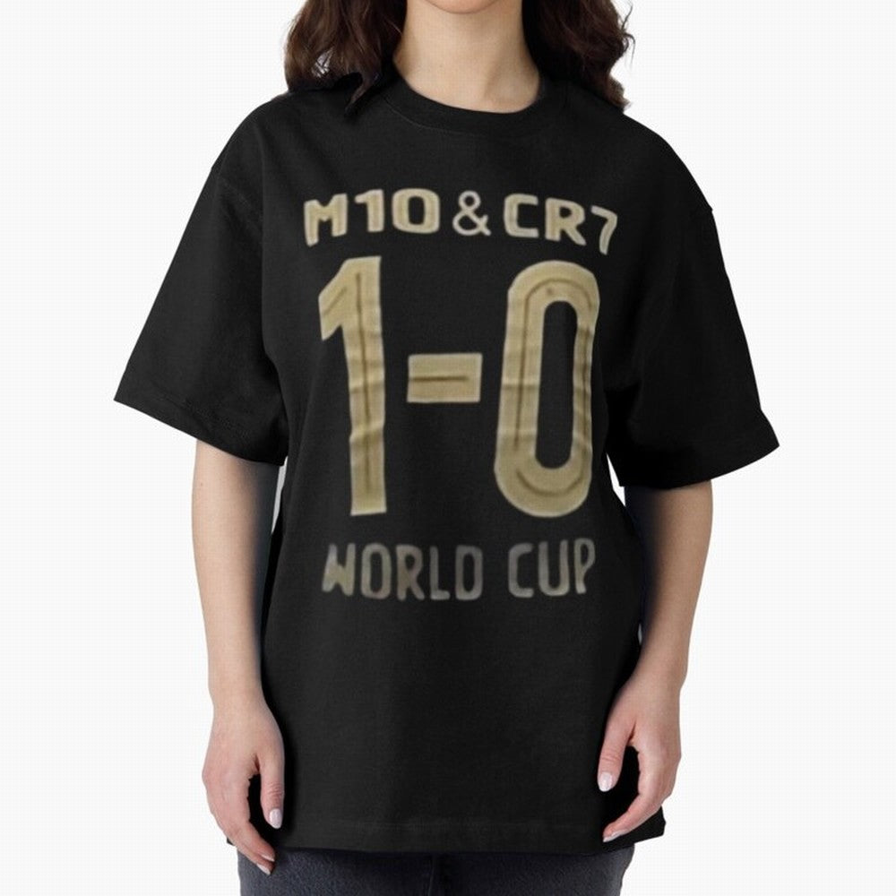 m10 and cr7 1-0 world cup football Classic T-Shirt Cheer for FIFA World Cup 2026 Group Stage Spirit, Inspired by Argentina, France and Brazil, Haaland and Mbappe, Classic Soccer Heritage, Championship Pressure, Fan Loyalty and International Pride;