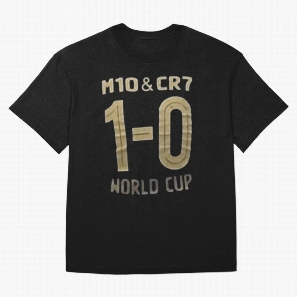 m10 and cr7 1-0 world cup football Classic T-Shirt Cheer for FIFA World Cup 2026 Group Stage Spirit, Inspired by Argentina, France and Brazil, Haaland and Mbappe, Classic Soccer Heritage, Championship Pressure, Fan Loyalty and International Pride;