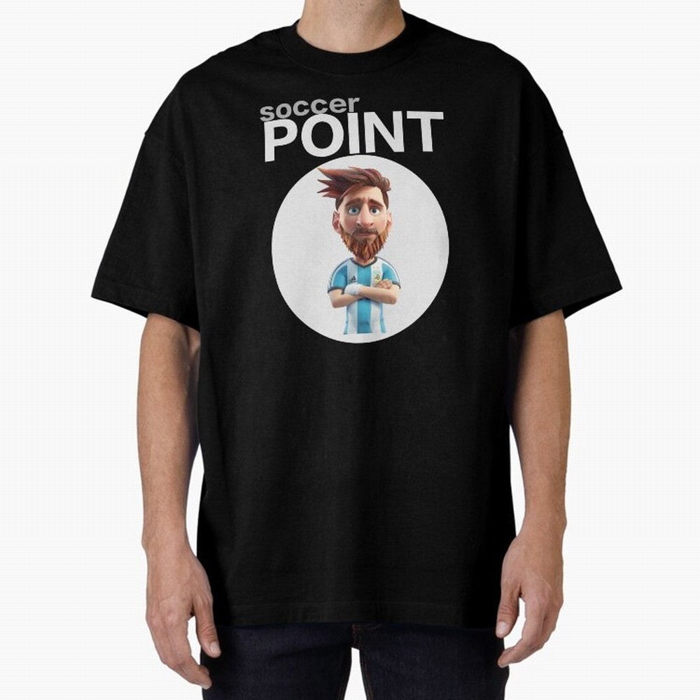soccer POINT Oversized T-Shirt Show Passion for the Stars of FIFA World Cup 2026 Group Stage for Fans of Mbappe and Argentina, France and Brazil, Bringing Global Supporter Spirit, Legendary Goals, National Colors and Tournament Celebration; Ideal