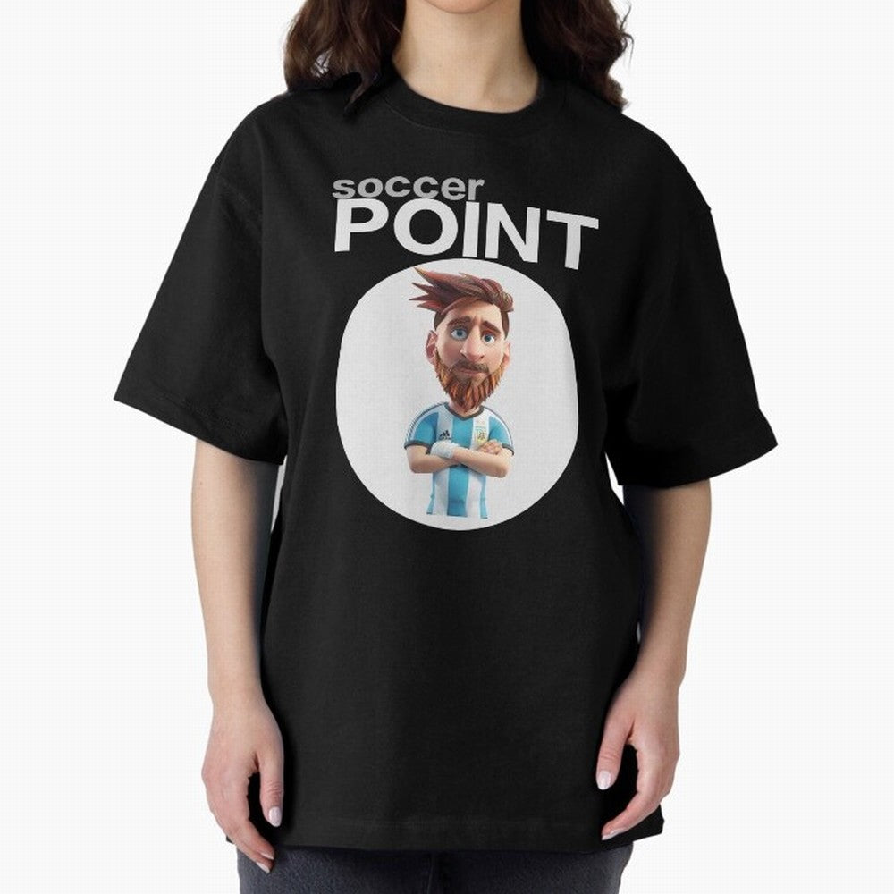 soccer POINT Oversized T-Shirt Show Passion for the Stars of FIFA World Cup 2026 Group Stage for Fans of Mbappe and Argentina, France and Brazil, Bringing Global Supporter Spirit, Legendary Goals, National Colors and Tournament Celebration; Ideal