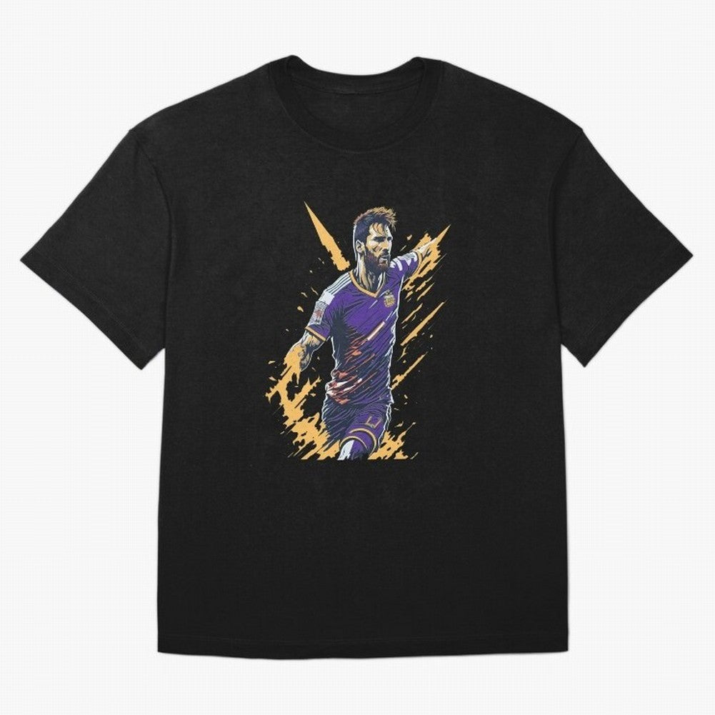 Lionel Messi splash art Active T-Shirt Celebrate the Road through Global Football Passion for FIFA World Cup 2026 Group Stage, Highlighting Mbappe, France and Portugal, Goal Celebration Energy, Supporter Heritage, Football Icons and Worldwide