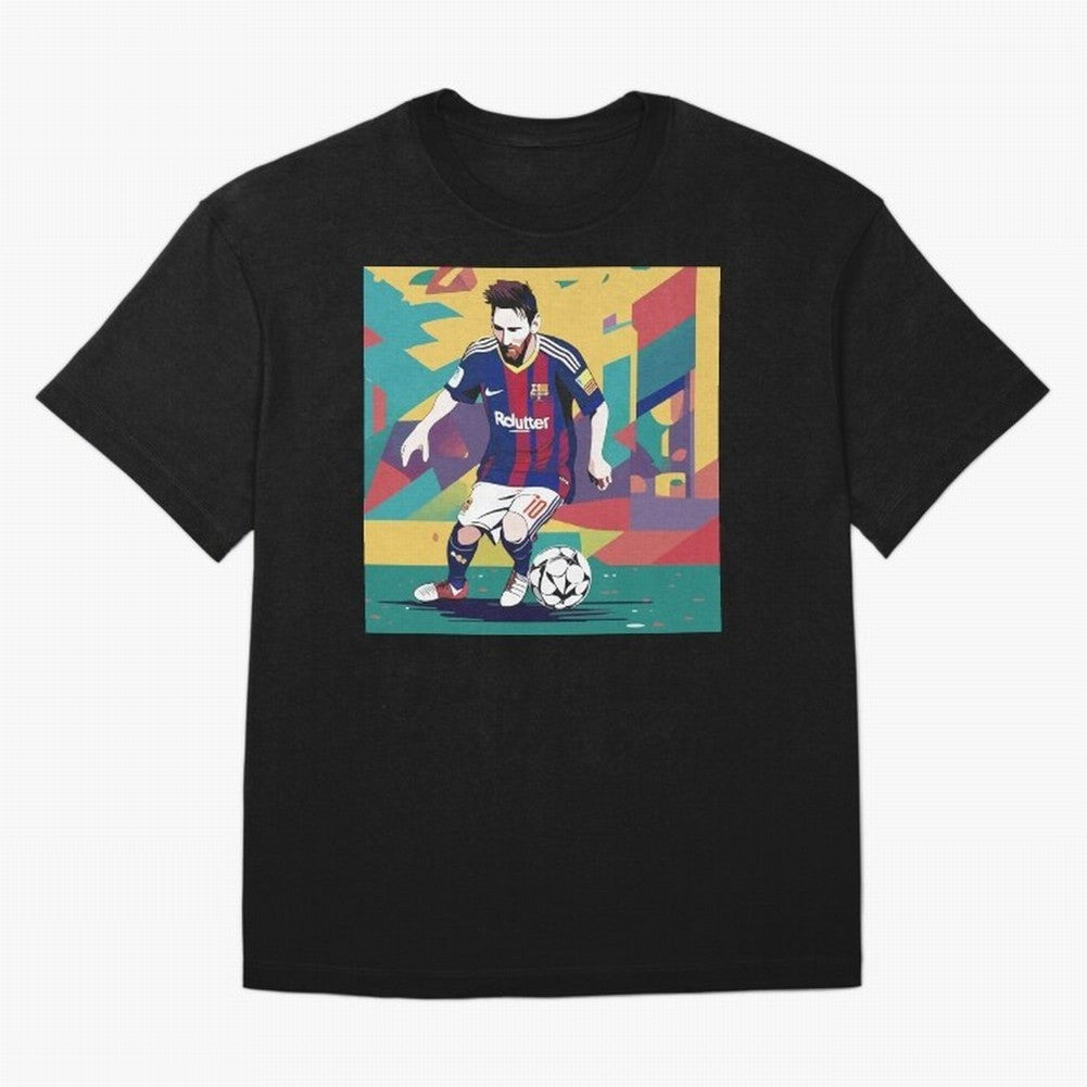 Lionel Messi Barcelona Football Classic T-Shirt Celebrate Unforgettable Nights in FIFA World Cup 2026 Group Stage Spirit, Highlighting England and Germany, Mbappe and Neymar, Retro Football Energy, Iconic Rivalries, Trophy Chase Drama and Stadium