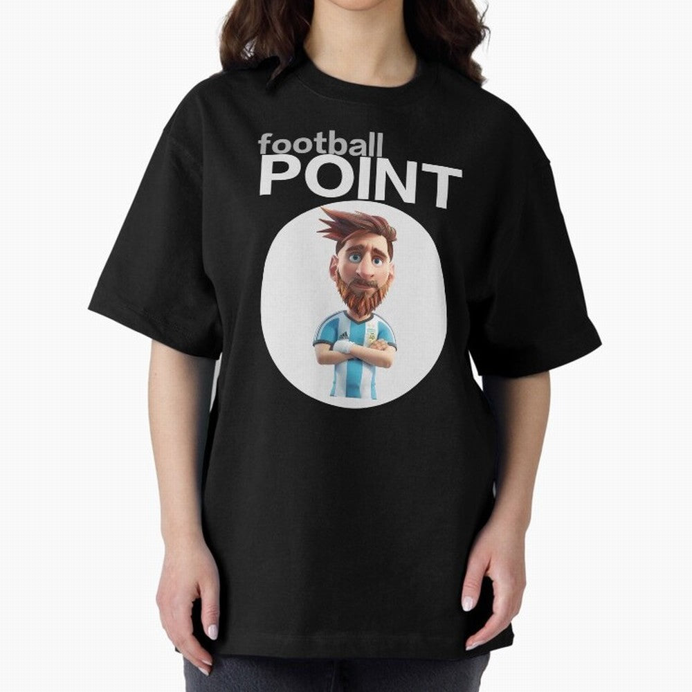 football POINT Oversized T-Shirt Celebrate Fan Culture around FIFA World Cup 2026 USA Canada Mexico Spirit, Celebrating Argentina, France and Brazil, Messi, CR7 and Mbappe, Classic Soccer Heritage, Championship Pressure, Fan Loyalty and