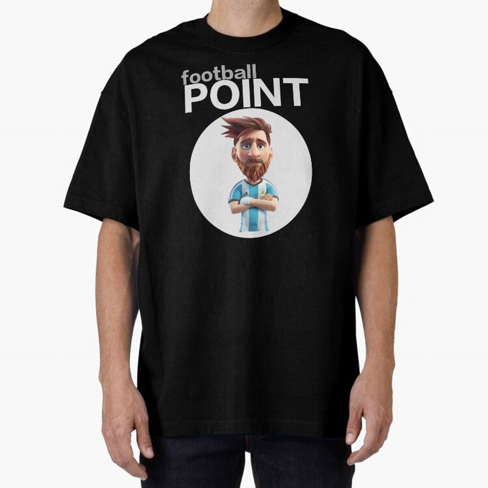 football POINT Oversized T-Shirt Celebrate Fan Culture around FIFA World Cup 2026 USA Canada Mexico Spirit, Celebrating Argentina, France and Brazil, Messi, CR7 and Mbappe, Classic Soccer Heritage, Championship Pressure, Fan Loyalty and