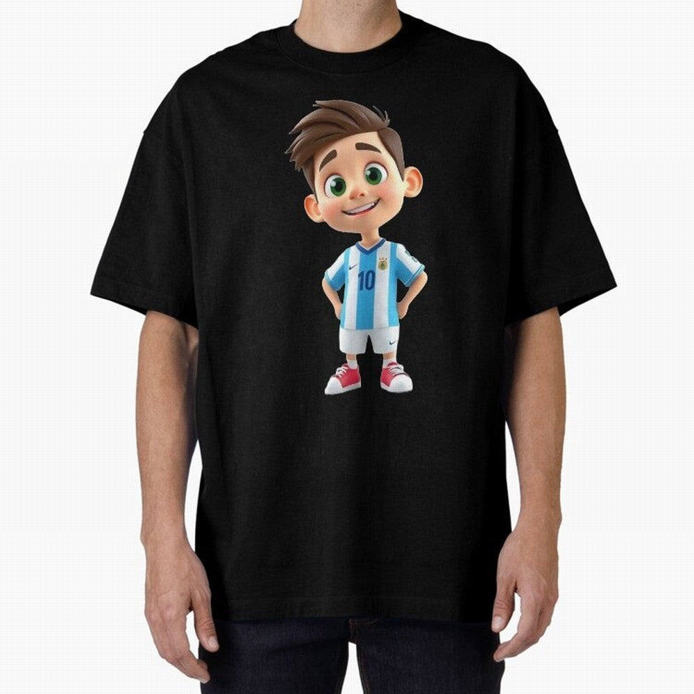 Lionel Messi Cartoon Classic T-Shirt Show Up for the Glory of FIFA World Cup 2026 USA Canada Mexico for Fans of Messi, CR7 and Mbappe and England and Germany, Bringing Retro Football Energy, Iconic Rivalries, Trophy Chase Drama and Stadium