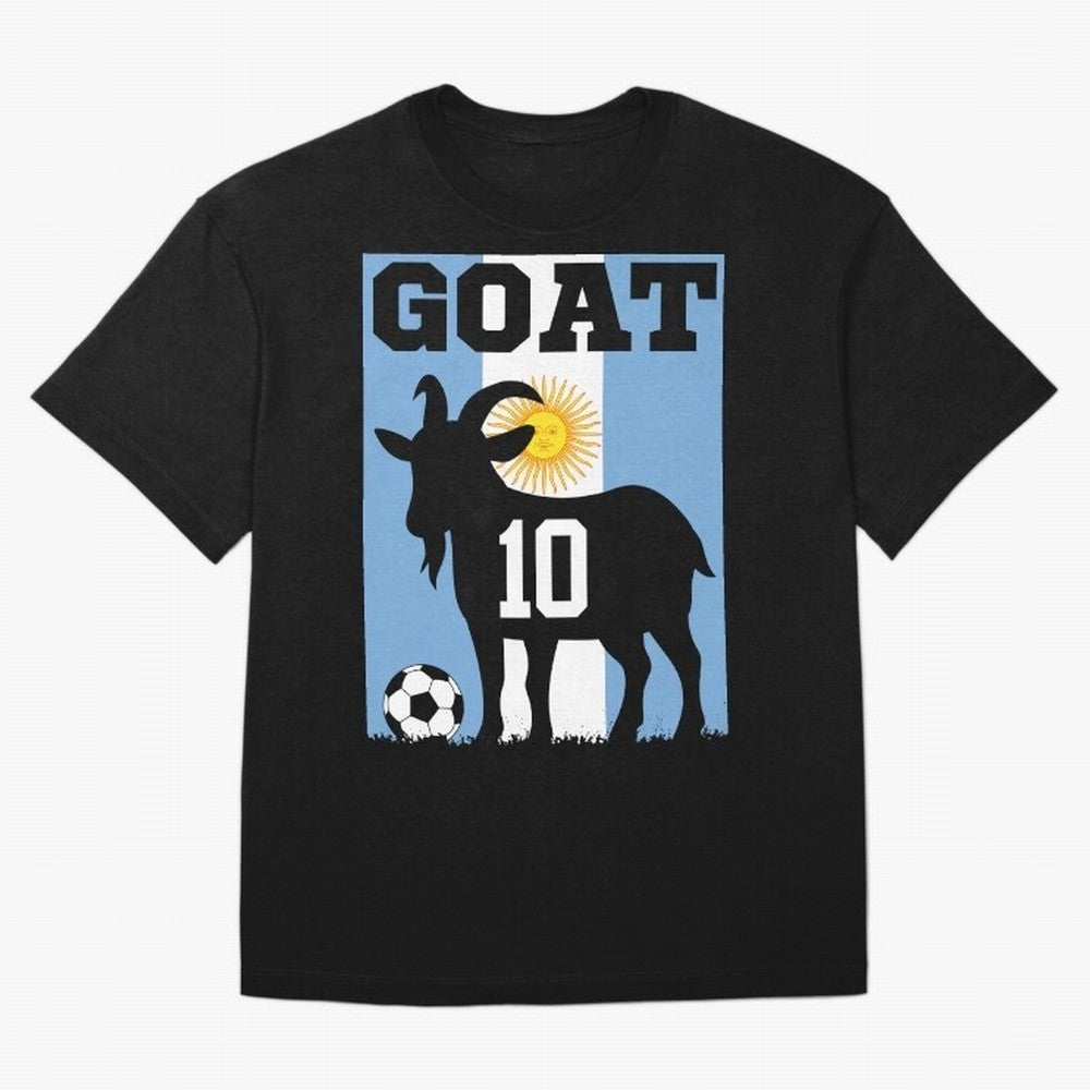 Argentina World Cup 2026 The Goat 10 Oversized T-Shirt Fuel FIFA World Cup 2026 Group Stage Celebrating Cristiano Ronaldo, Haaland and CR7, Argentina Energy, Championship Spirit, Famous Goals, Roaring Crowds and International Football Unity; Made