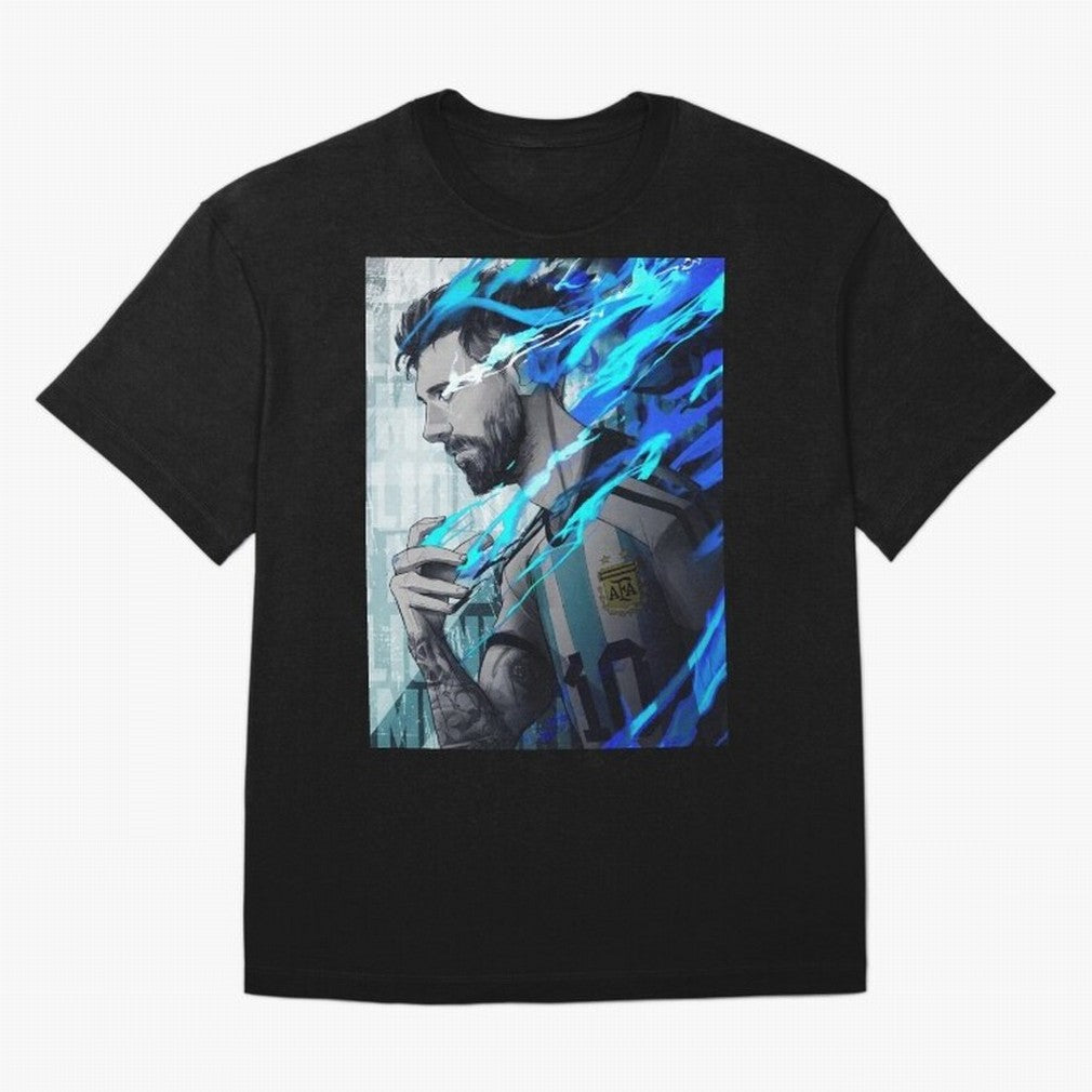 LIONEL MESSI NEW GOAL CELEBRATION ILLUSTRATION 2023 2024 Oversized T-Shirt Support Iconic Players in FIFA World Cup 2026 Group Stage Spirit, Inspired by Spain, Messi, Neymar and Mbappe, Supporter Pride, Iconic Celebrations, Legendary Names and