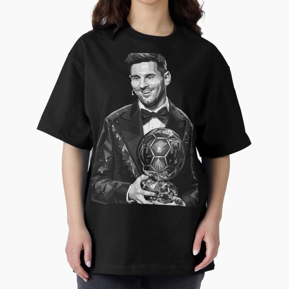 Messi grayscale Oversized T-Shirt Join Supporters Worldwide for Match Day Hype around FIFA World Cup 2026, Neymar, Argentina and Brazil, Football Festival Excitement, Trophy Ambitions, Country Rivalries and Star Player Buzz; Ideal for Football