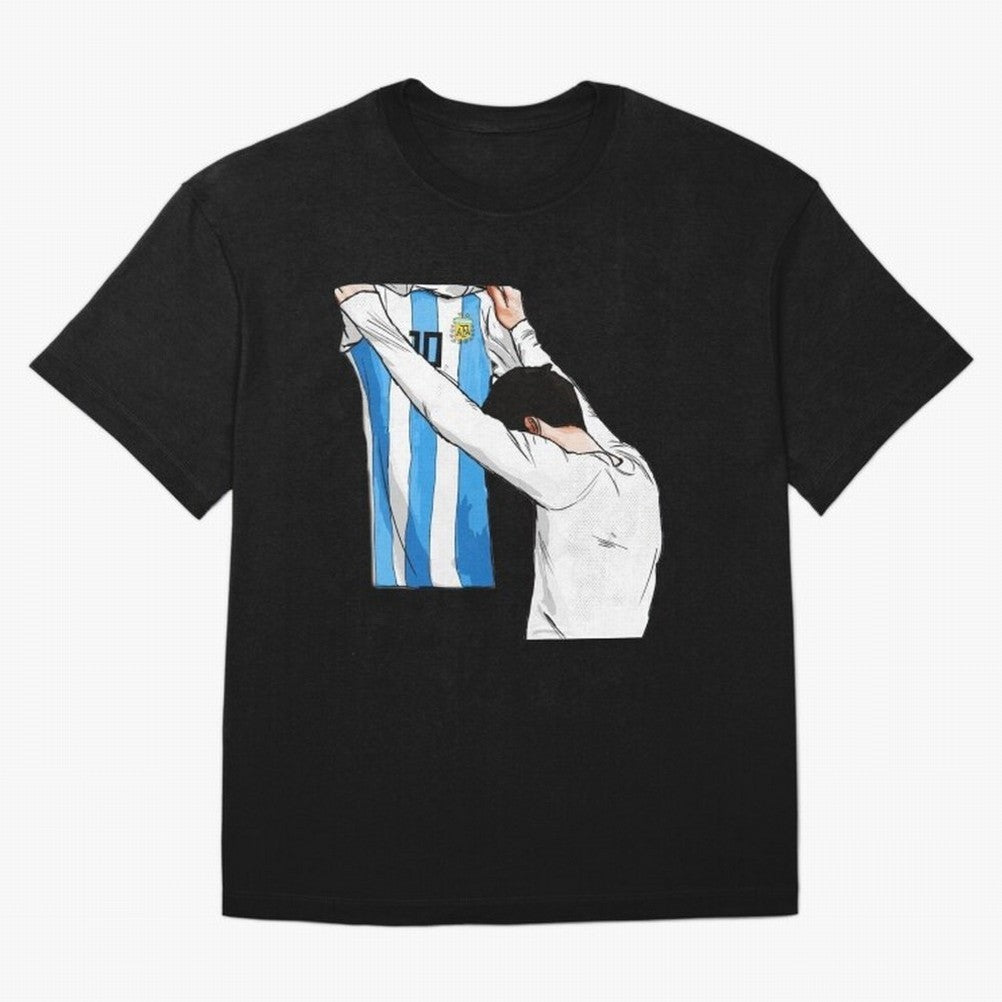 Lionel Messi holding his shirt, Argentina copa america| Perfect Gift For you and friends Classic T-Shirt Back the Journey through FIFA World Cup 2026 Group Stage for Fans of Haaland and Mbappe and Spain, Bringing Champion Mindset, Group Stage Buzz,