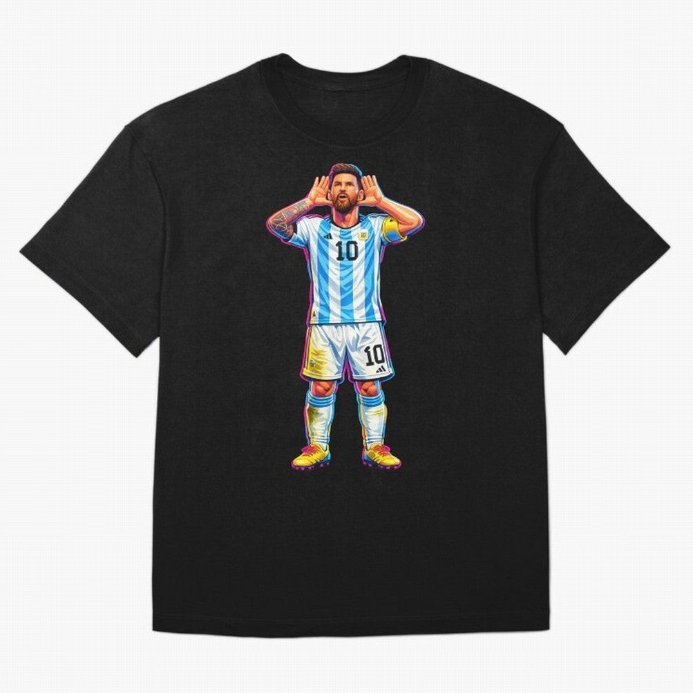 Messi Celebration Classic T-Shirt Bring Trophy Dreams to the FIFA World Cup 2026 Journey through Messi Highlights, England, France and Netherlands Pride, Vintage Soccer Flavor, Modern Football Stars, National Flags and Final Night Emotion; Great
