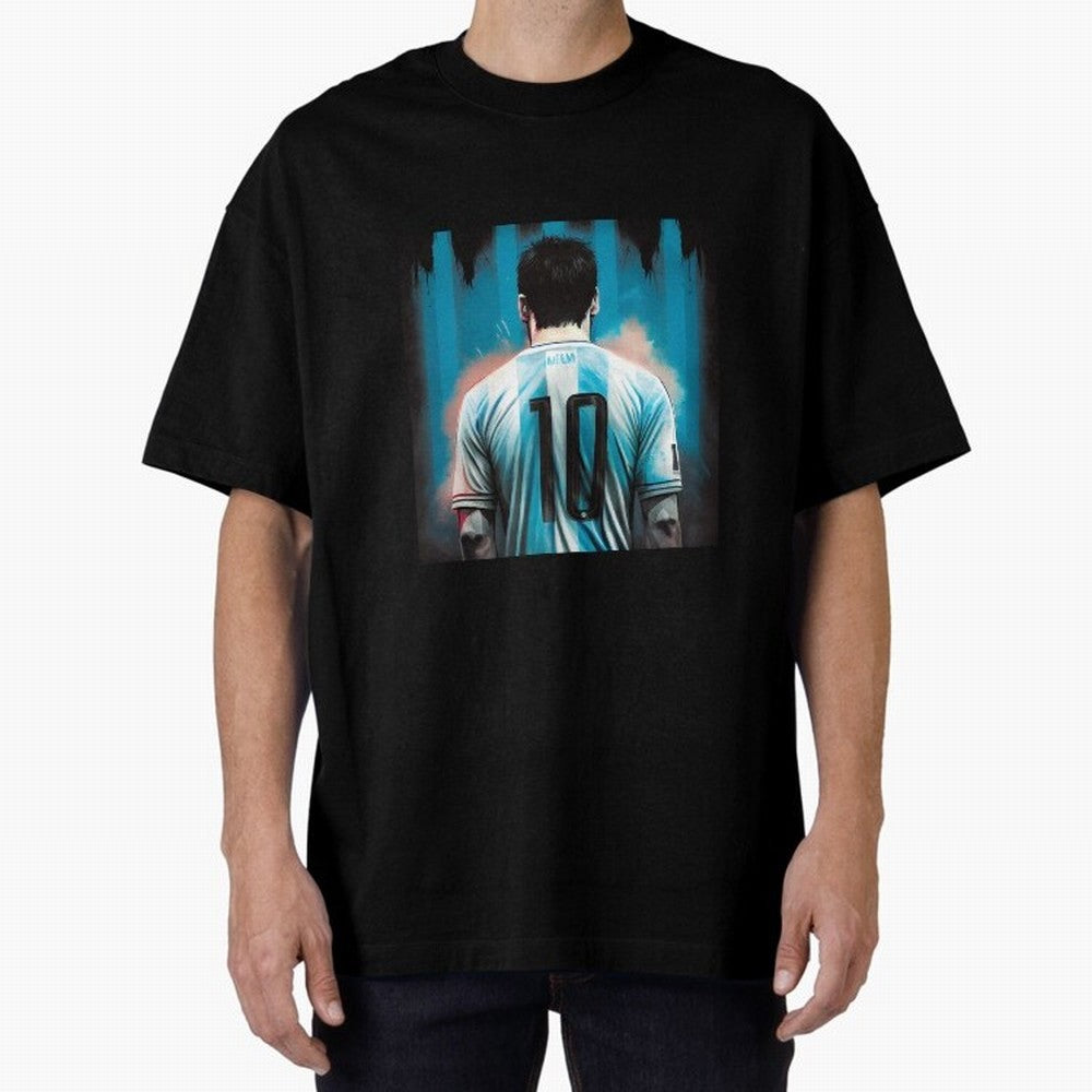 Lionel Messi Oversized T-Shirt Relive FIFA World Cup 2026 Connected to Messi, CR7 and Mbappe, France and Portugal Energy, Champion Mindset, Group Stage Buzz, Knockout Tension and Passionate Fan Culture; Ideal for Football Dads, Football Moms,