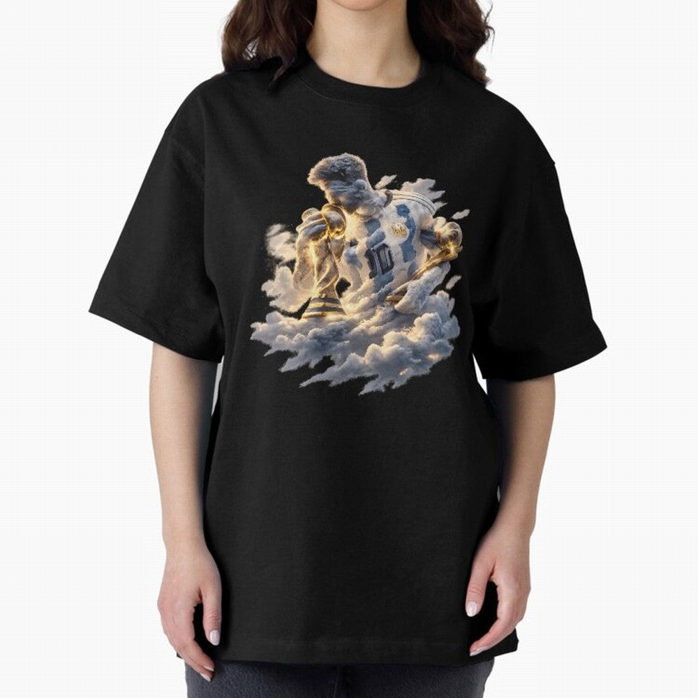 Lionel Messi ¨C Divine Number 10 Oversized T-Shirt Create the FIFA World Cup 2026 Group Stage Journey through CR7 and Messi Highlights, France Pride, Champion Mindset, Group Stage Buzz, Knockout Tension and Passionate Fan Culture; Perfect for Fans,