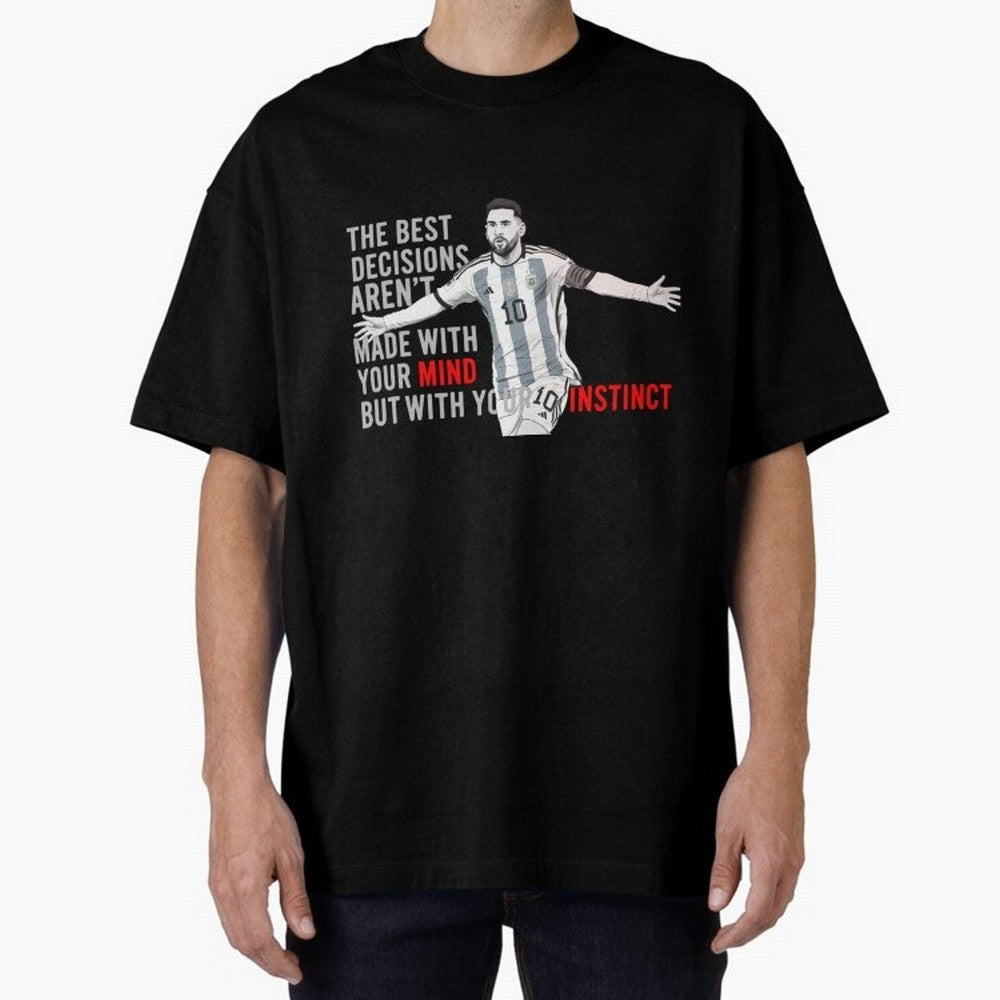 Messi Instinct Oversized T-Shirt Carry National Pride through Match Day Hype around FIFA World Cup 2026 Group Stage, Cristiano Ronaldo, Haaland and CR7, France, Match Day Excitement, Supporter Culture, Golden Goals and Global Football Passion; Made