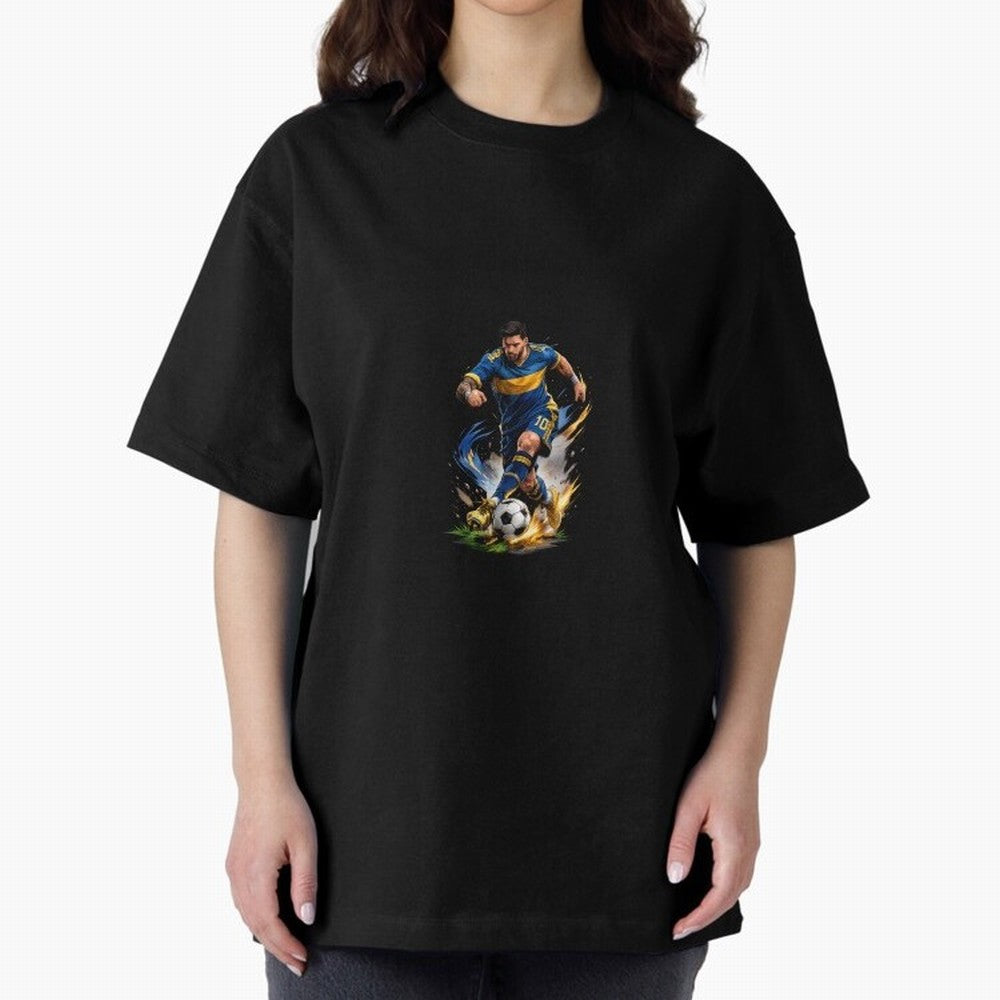 The Great Footballer Oversized T-Shirt Celebrate Classic Football Spirit in FIFA World Cup 2026 Group Stage for Fans of Messi, CR7 and Mbappe and Spain, Bringing Fan Favorite Moments, National Team Passion, Big Match Drama and Soccer History; Ideal