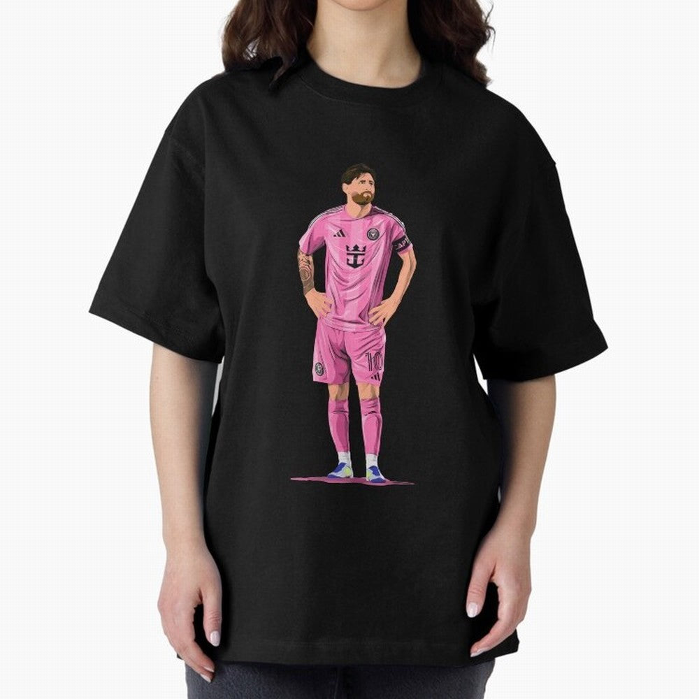Lionel Messi Vector Oversized T-Shirt Make Your Look Match the FIFA World Cup 2026 Journey through CR7 Highlights, Brazil Pride, Champion Mindset, Group Stage Buzz, Knockout Tension and Passionate Fan Culture; Ideal for Fans Who Follow Messi,