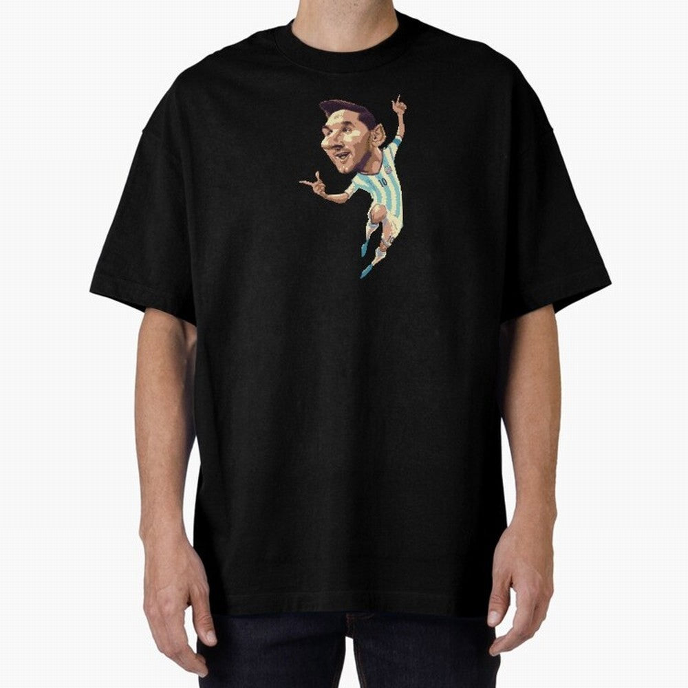 Lionel Messi Oversized T-Shirt Capture Stadium Memories from FIFA World Cup 2026 Group Stage Celebrating Messi, Neymar and Mbappe, England, France and Netherlands Energy, Champion Mindset, Group Stage Buzz, Knockout Tension and Passionate Fan