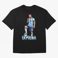 Argentina World Champs Messi Number Oversized T-Shirt Capture FIFA World Cup 2026 Group Stage with Haaland and Mbappe, France Energy, Championship Spirit, Famous Goals, Roaring Crowds and International Football Unity; Great for Watch Parties,