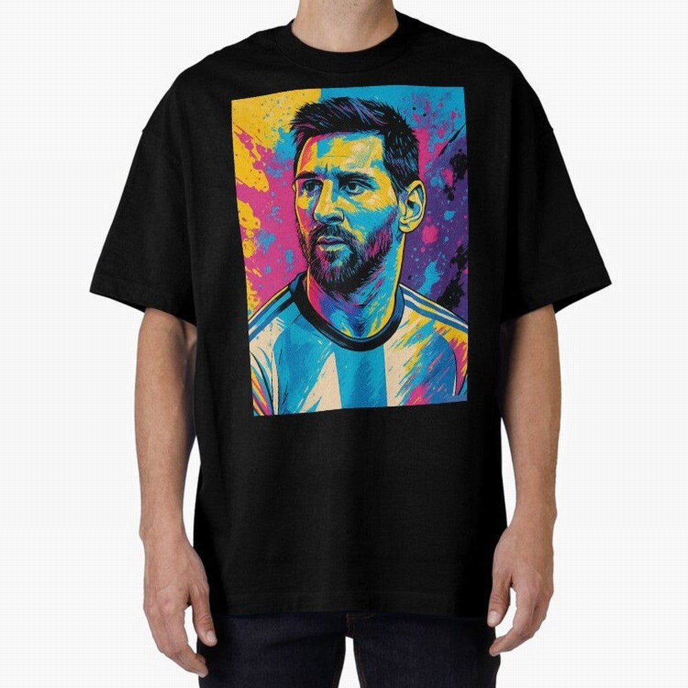 Argentina World Champs Messi Number Oversized T-Shirt Carry the Dream of FIFA World Cup 2026 Group Stage Spirit, Featuring France and Portugal, Haaland, Worldwide Fan Energy, Dramatic Goals, Stadium Lights and Championship Celebrations; Perfect for