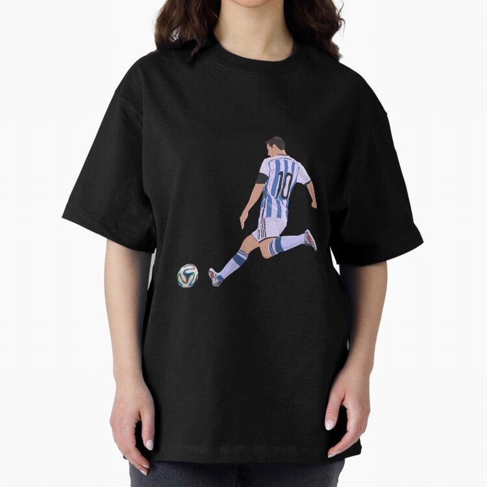 Messi Oversized T-Shirt Stand with Global Football Passion for FIFA World Cup 2026 USA Canada Mexico, Driven by Mbappe and Neymar, Argentina, Soccer Culture, Superstar Moments, National Team Dreams and Competitive Fire; Great for Supporters Who