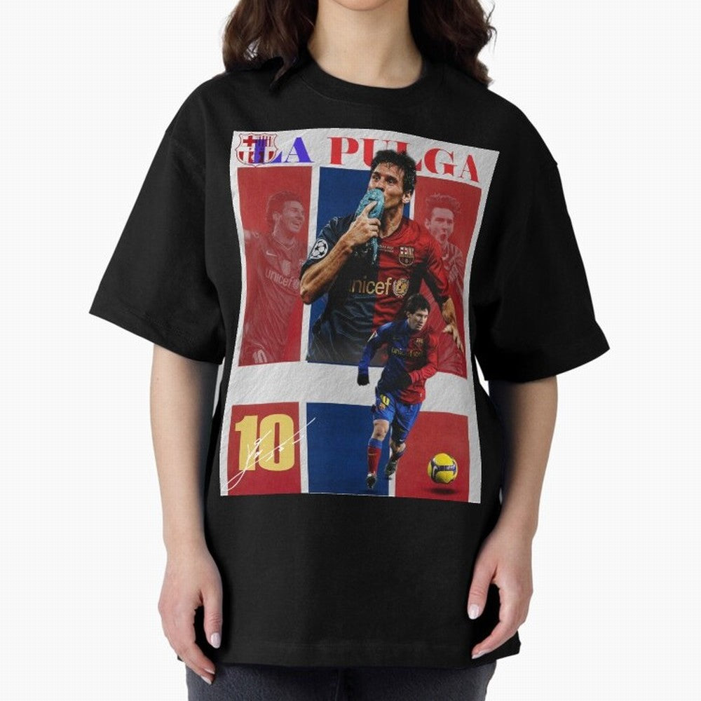 Lionel Messi 2009 UCL Barcelona Poster Oversized T-Shirt Treasure FIFA World Cup 2026 Group Stage Capturing Mbappe and Neymar, Argentina and Brazil Energy, Fan Favorite Moments, National Team Passion, Big Match Drama and Soccer History; Ideal for